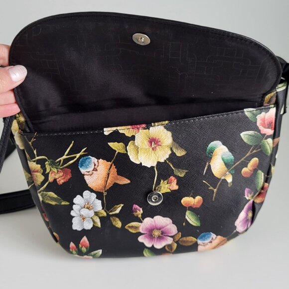 Rosetti Floral Crossbody Bag I Black Bird & Flowers Print I Lightweight - Picture 5 of 10
